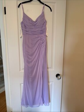 Azazie Deandra Lilac Spaghetti-Strap Gown